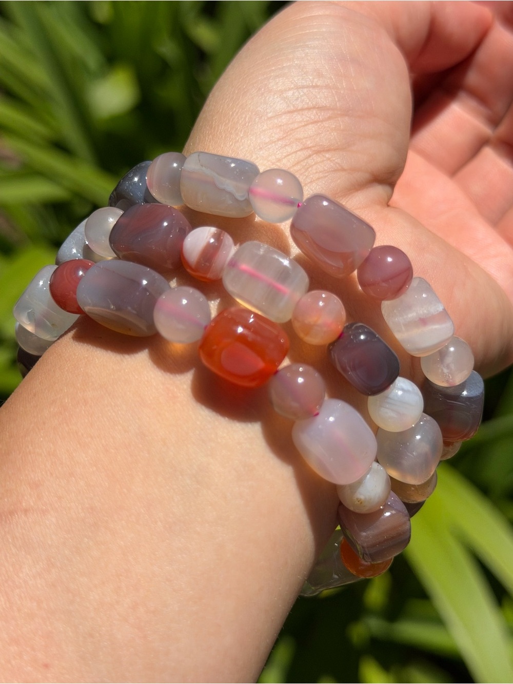 10mm stretchable cubic Yanyuan agate bracelet 1597